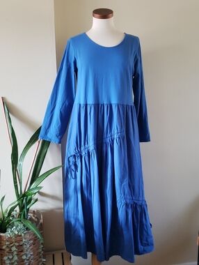 FROCCELLA Italy Cotton LS Maxi Dress - O/S